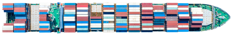 Container ship loaded with colourful shipping containers